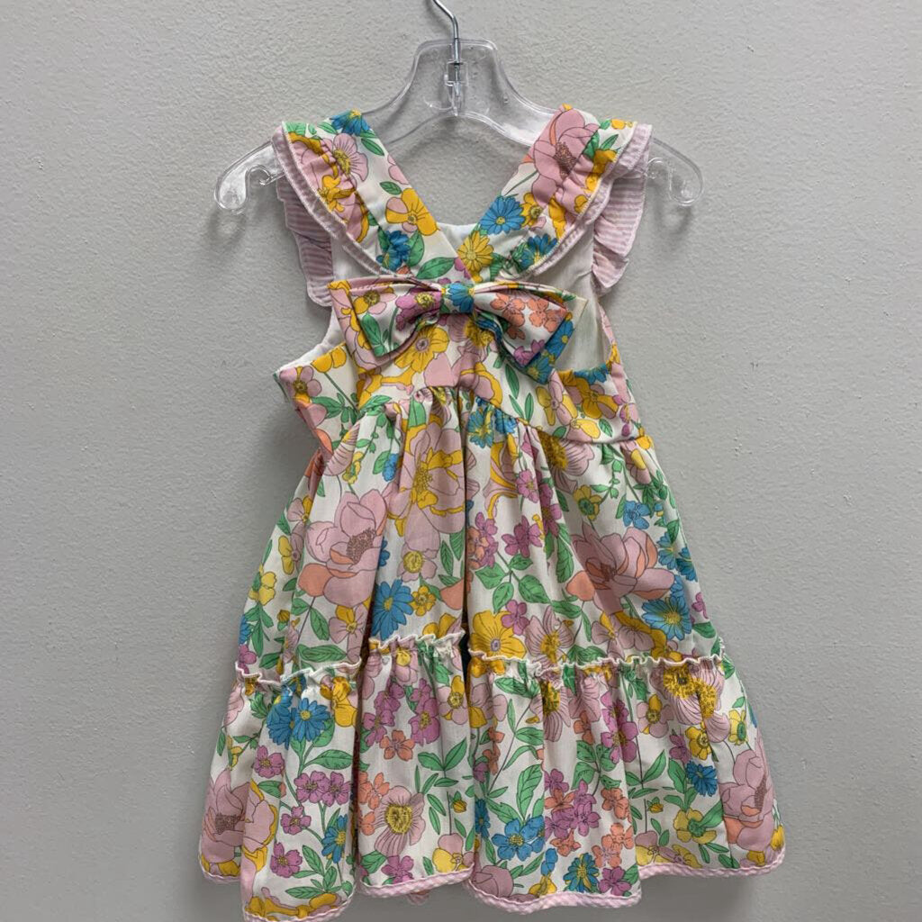 24M: Rare Editions floral print dress + headband + diaper cover