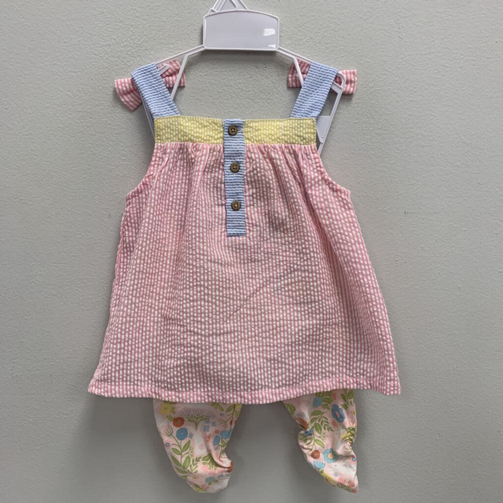 12-18M: Mudpie Floral Bunny tunic set