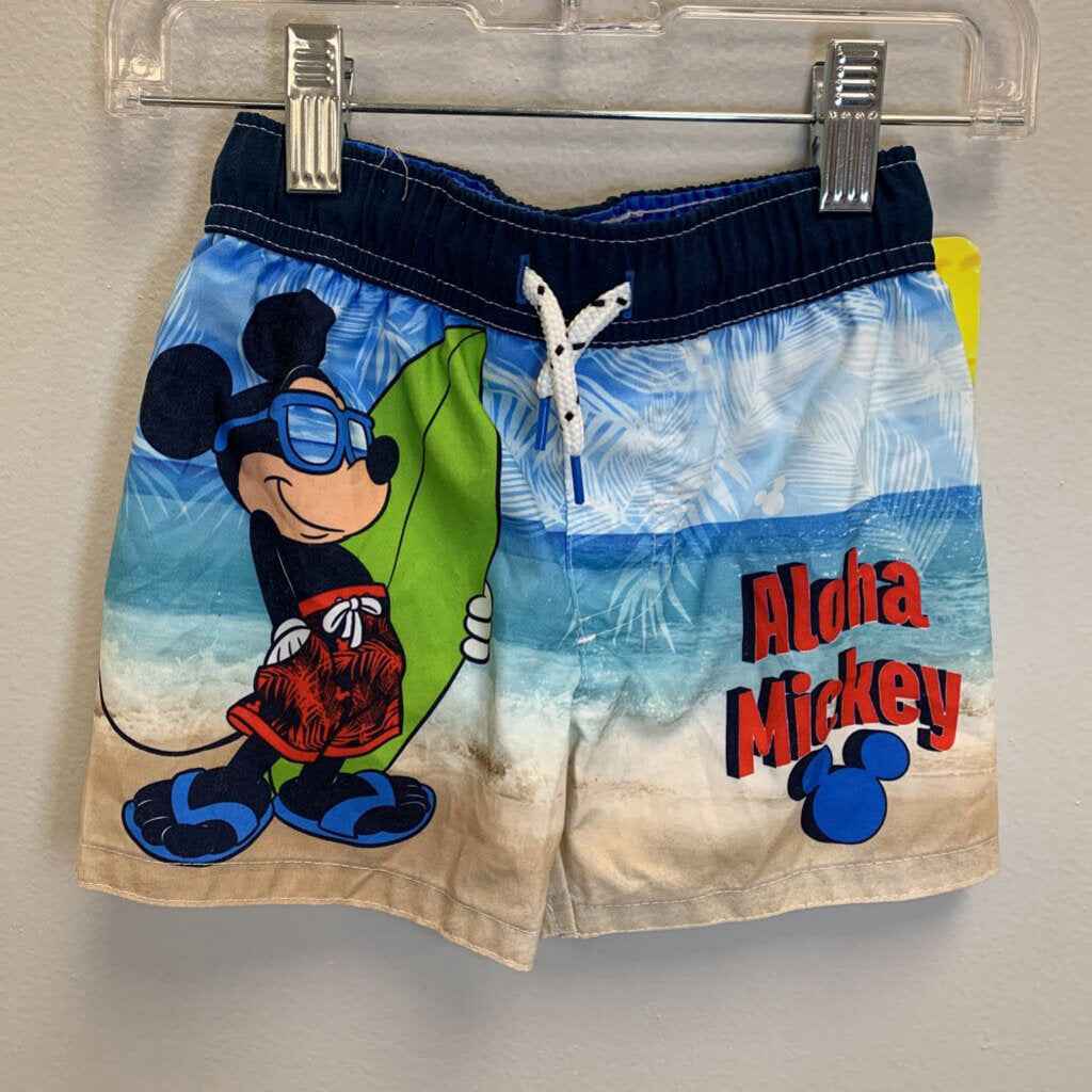 2T: Disney Junior Aloha Mickey Swim Trunks