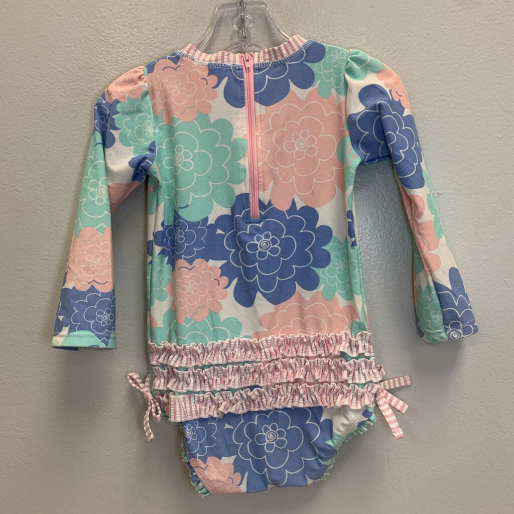 2T: Floral Rash Guard Swimsuit