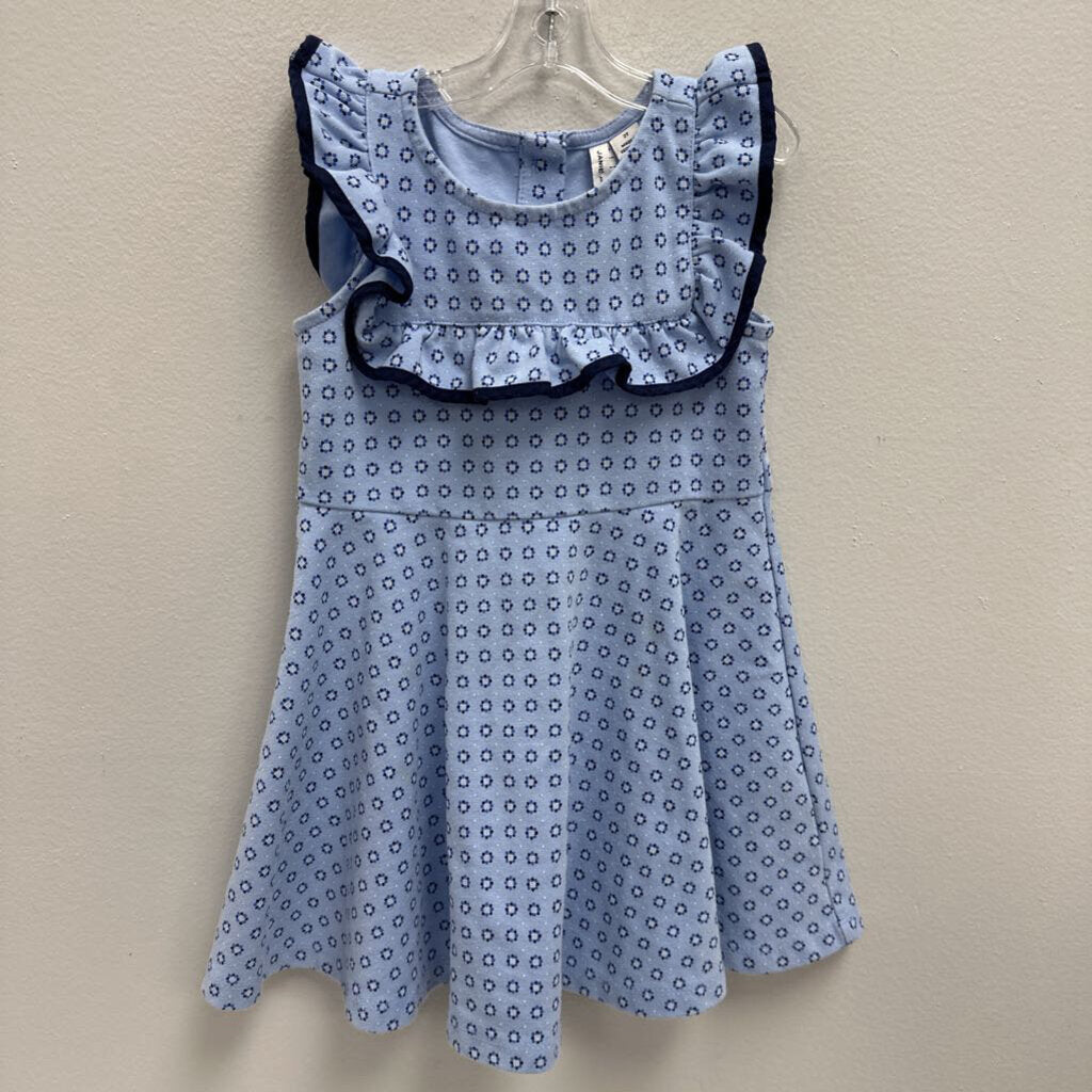 2T: floral print bib collar dress