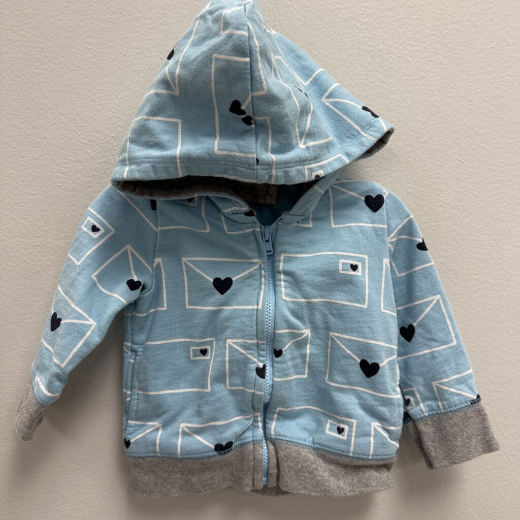 9-12M: valentine print hoodie