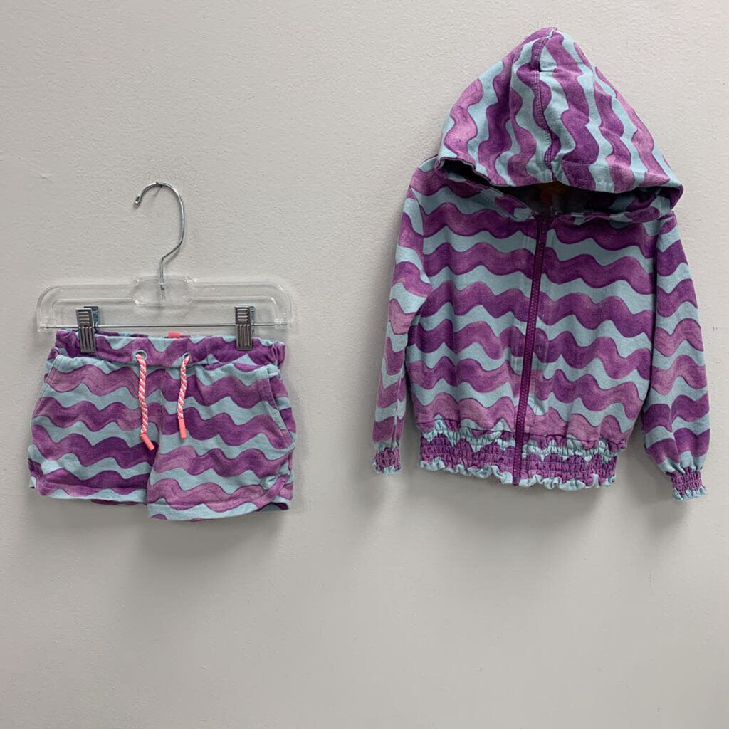 3: wavy shorts & hooded jacket set AS IS