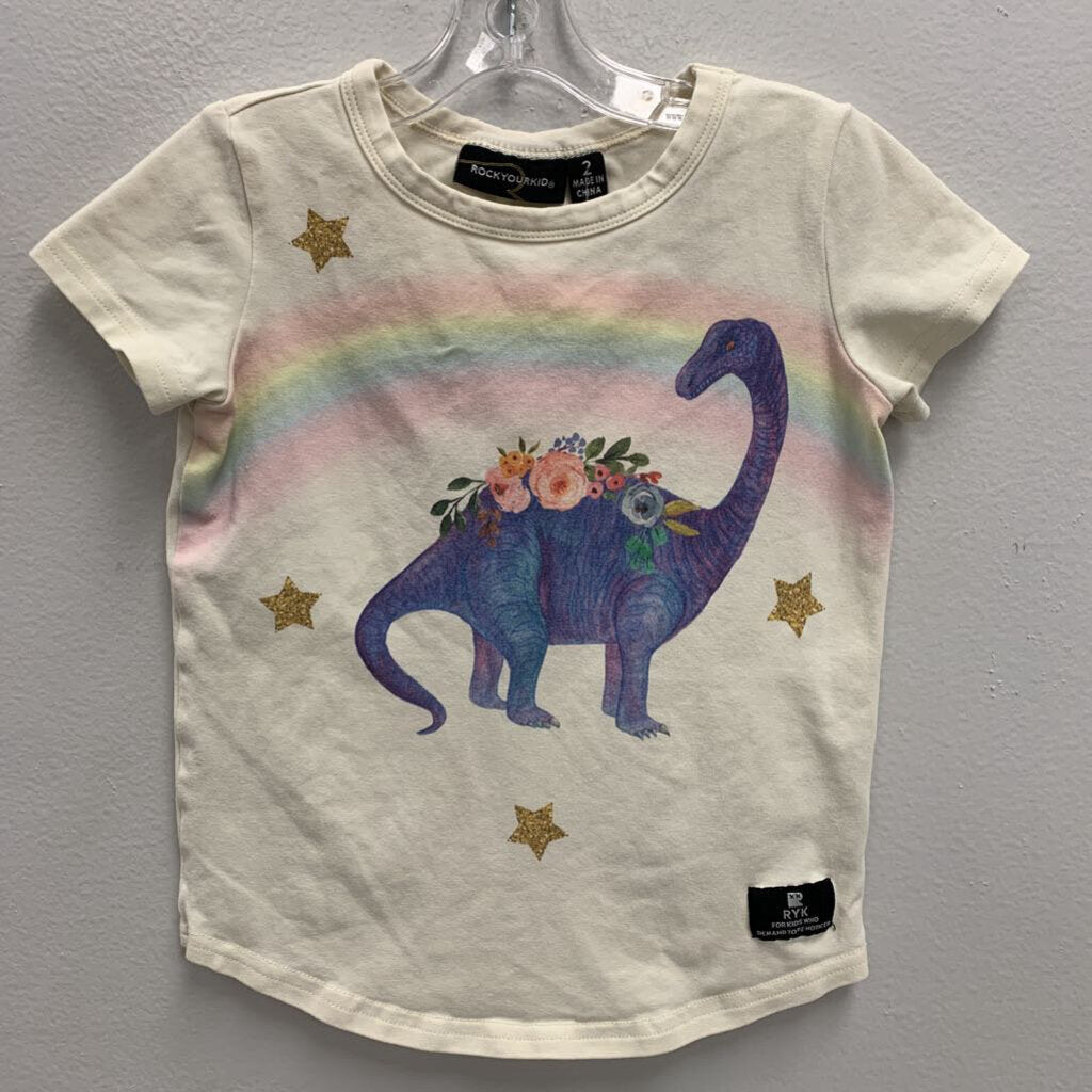 2: rainbow dinosaur t-shirt