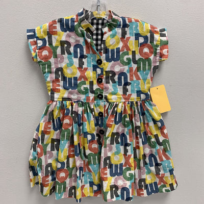 3: alphabet print nero collar dress