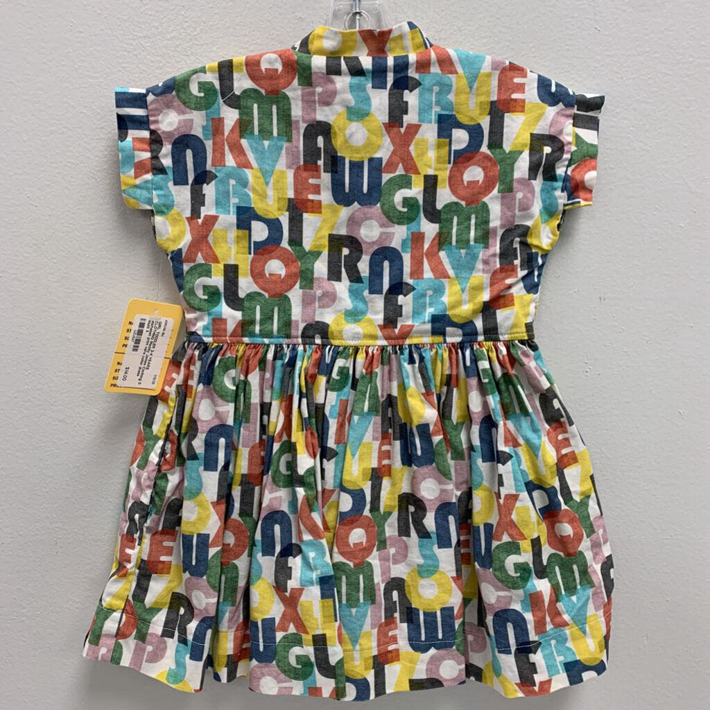 3: alphabet print nero collar dress