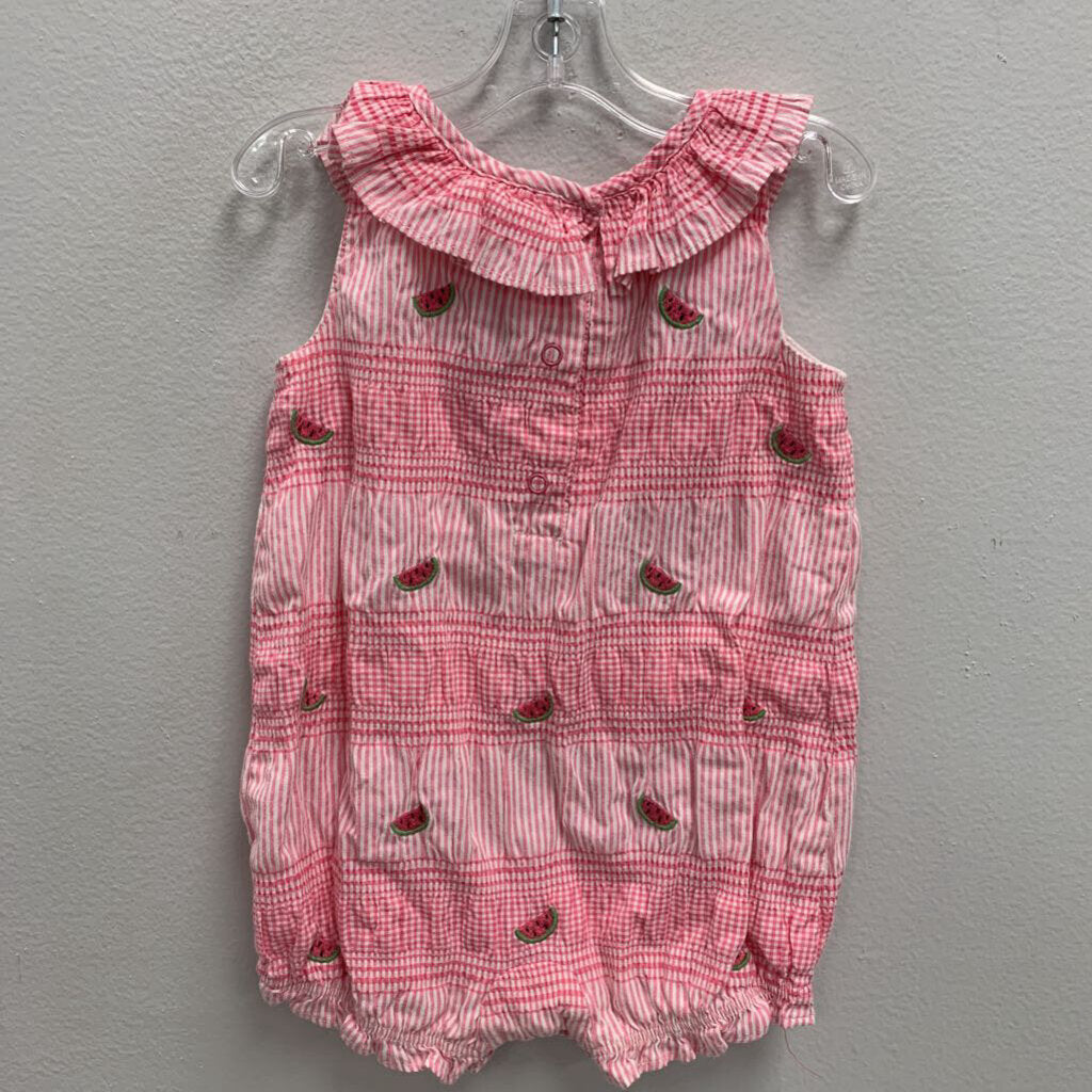 6-12M: embroidered watermelon romper