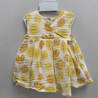 12-18M: smiley sun print dress & diaper cover