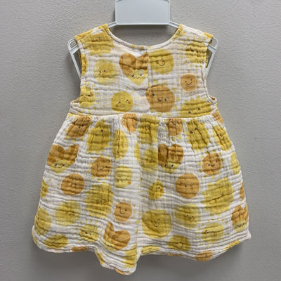 12-18M: smiley sun print dress & diaper cover