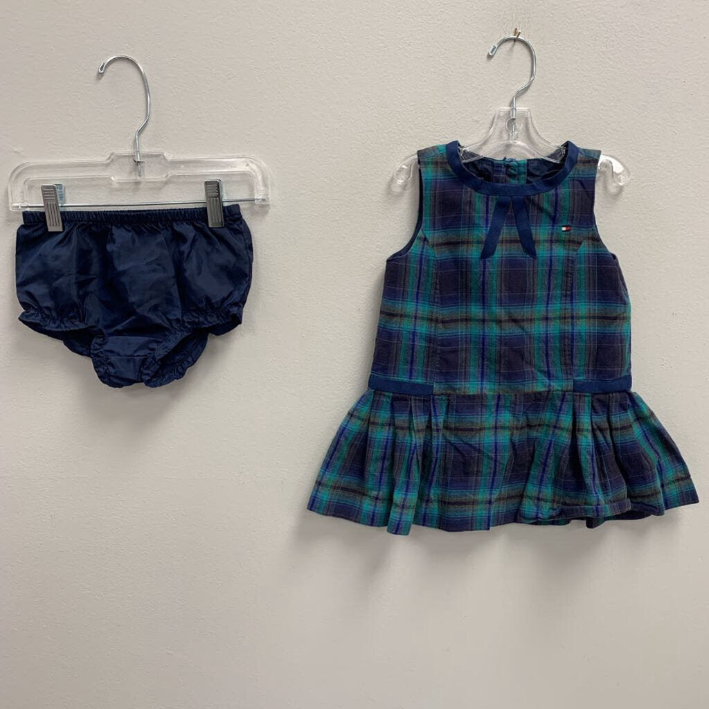 18M: plaid jumper & diaper cover