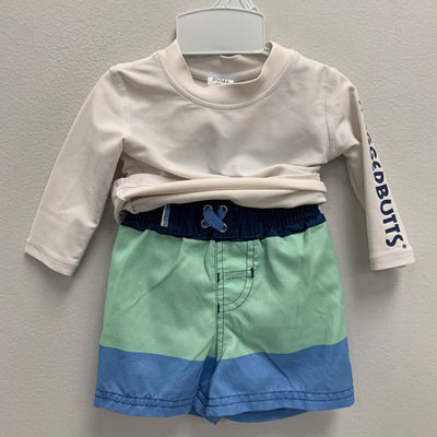 3-6M: rash guard top & swim trunks