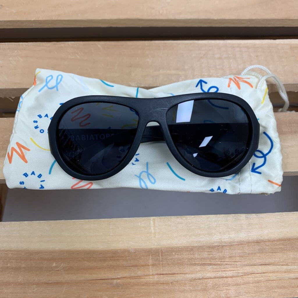 Aviator Kids Sunglasses - Jet Black (3-5Y)