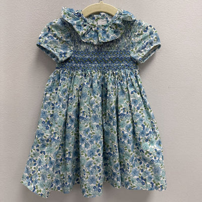 18M: floral smocked ruffle collar dress