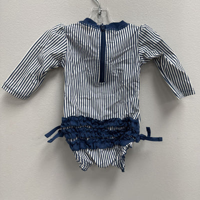 3-6M: striped sun rash guard swimsuit