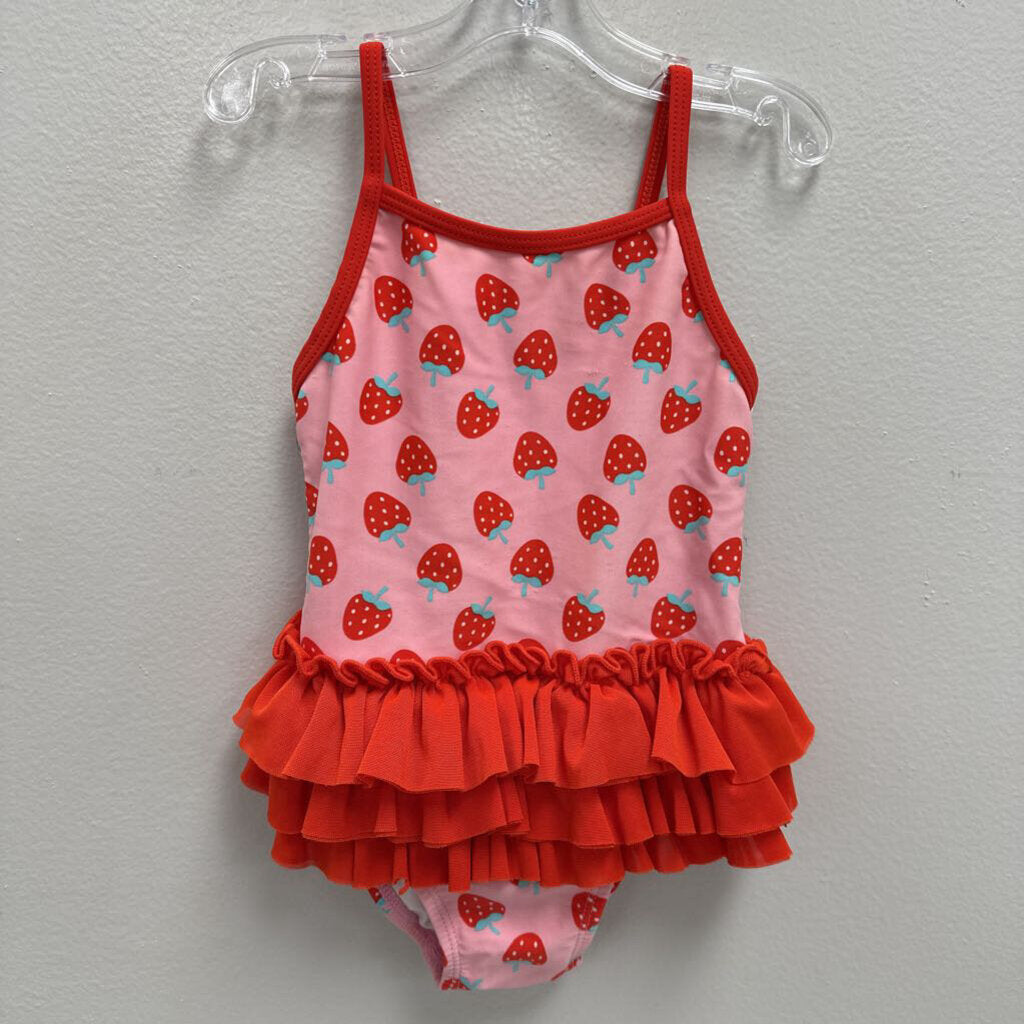 18M: strawberries print swimsuit