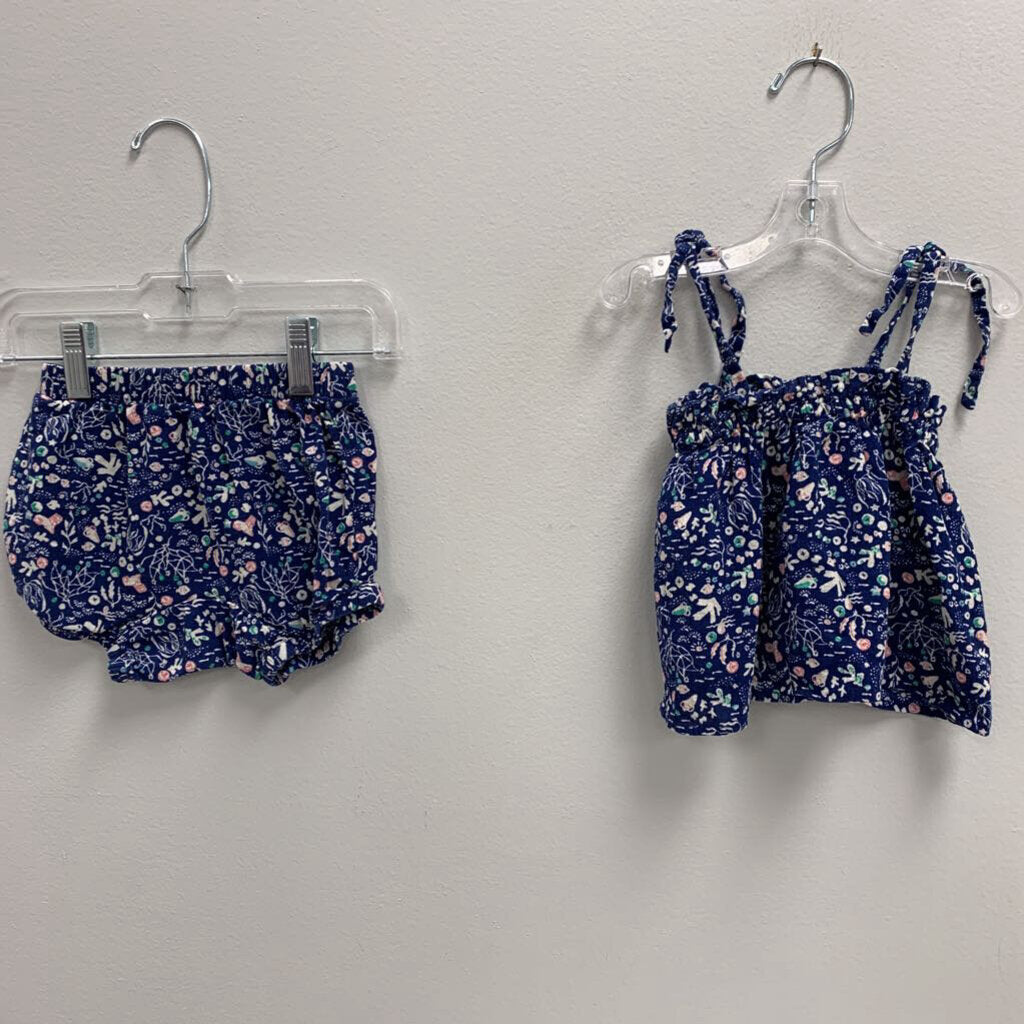 12-18M: Underwater Print Babydoll Tank + Bloomers