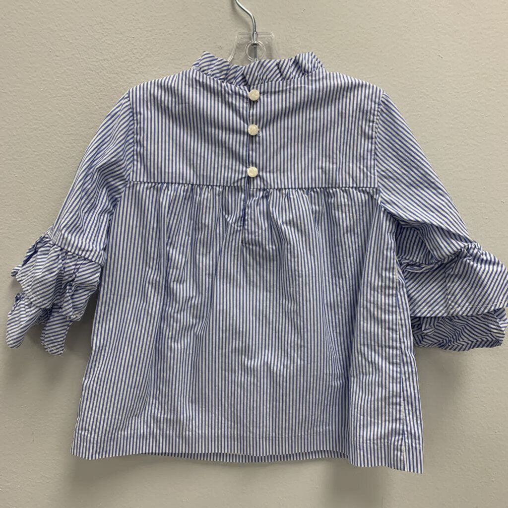 4: Pinstripe Ruffle Sleeve Blouse