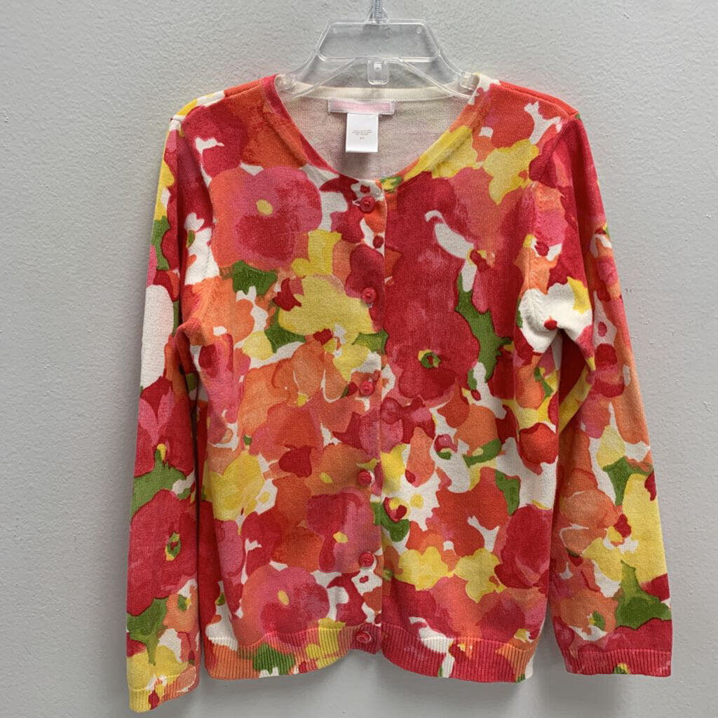 5T: Floral Print Cardigan Sweater