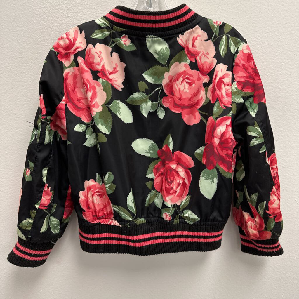 3T: Floral Print Bomber Jacket