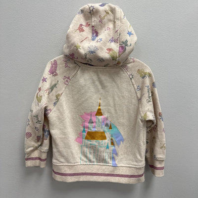 3T: Princess Print Zip Up Hooded Jacket