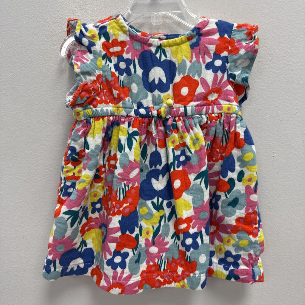 12-18M: Floral Print Lined Pinafore Dress