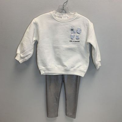 2-3: Love is Awesome Sweatshirt + Metallic Leggings