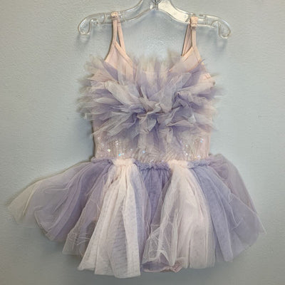 18-24M: Sequin + Tulle Skirted Bodysuit w/ Adjustable Straps