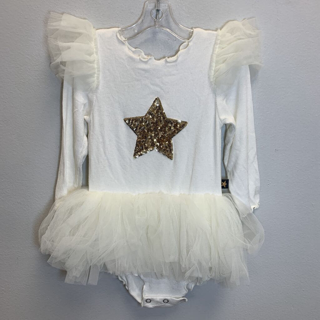 12M: Ribbed Bodysuit w/ Sequin Star + Tulle Skirt