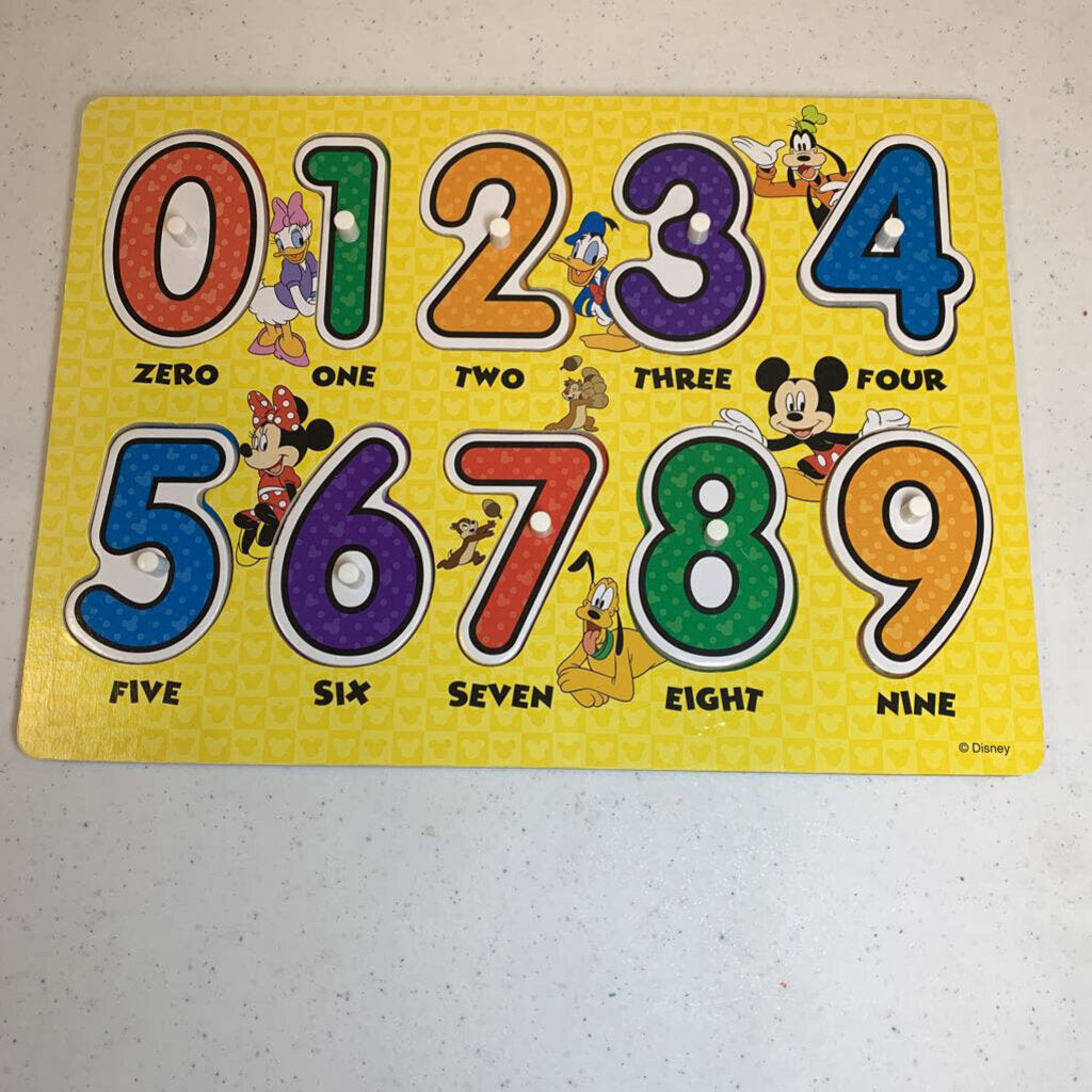 Disney Mickey Mouse Numbers Wooden Peg Puzzle