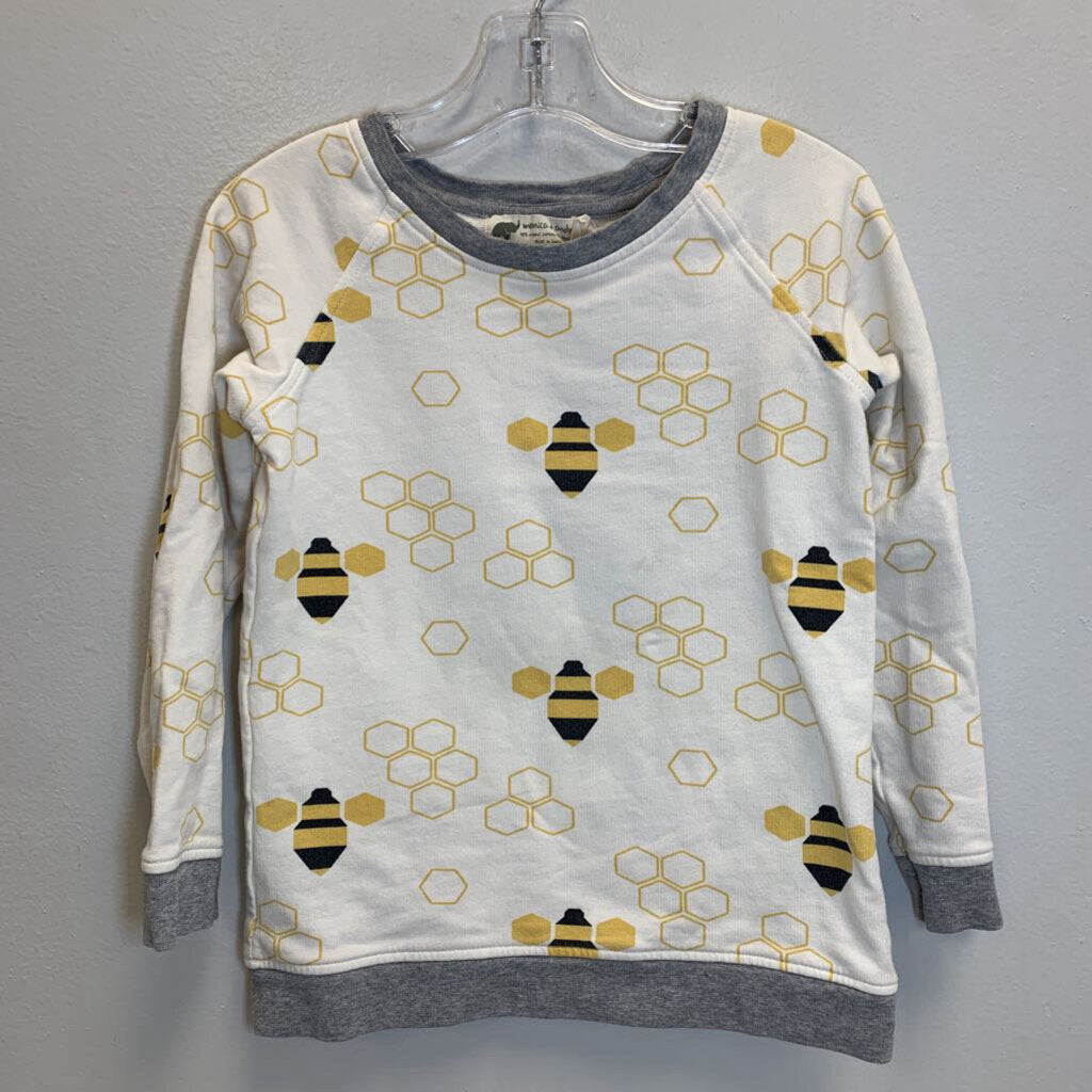 4T: Bee + Honeycomb Crewneck Sweatshirt