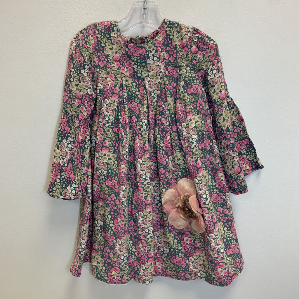 4-5Y: Floral Pleated Dress