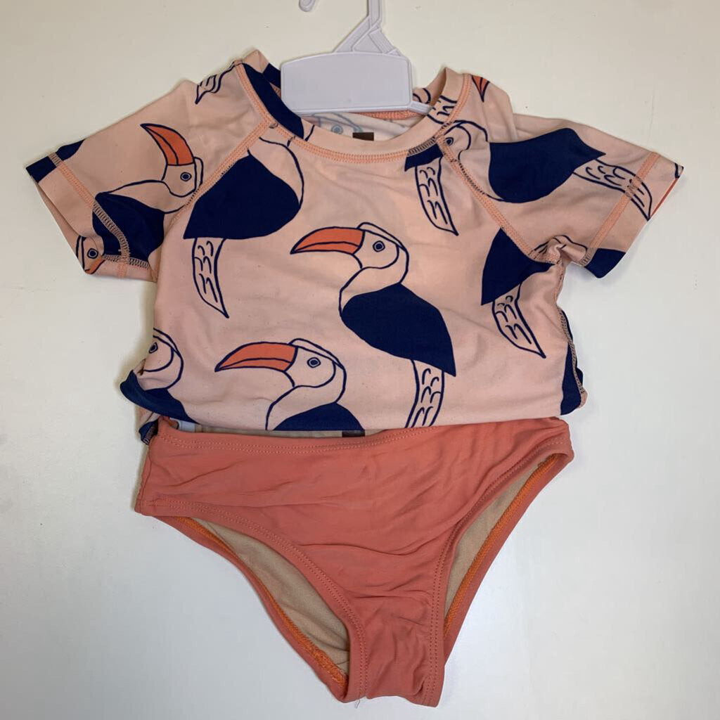 3: Toucan Print Rash Guard Top + Bottoms