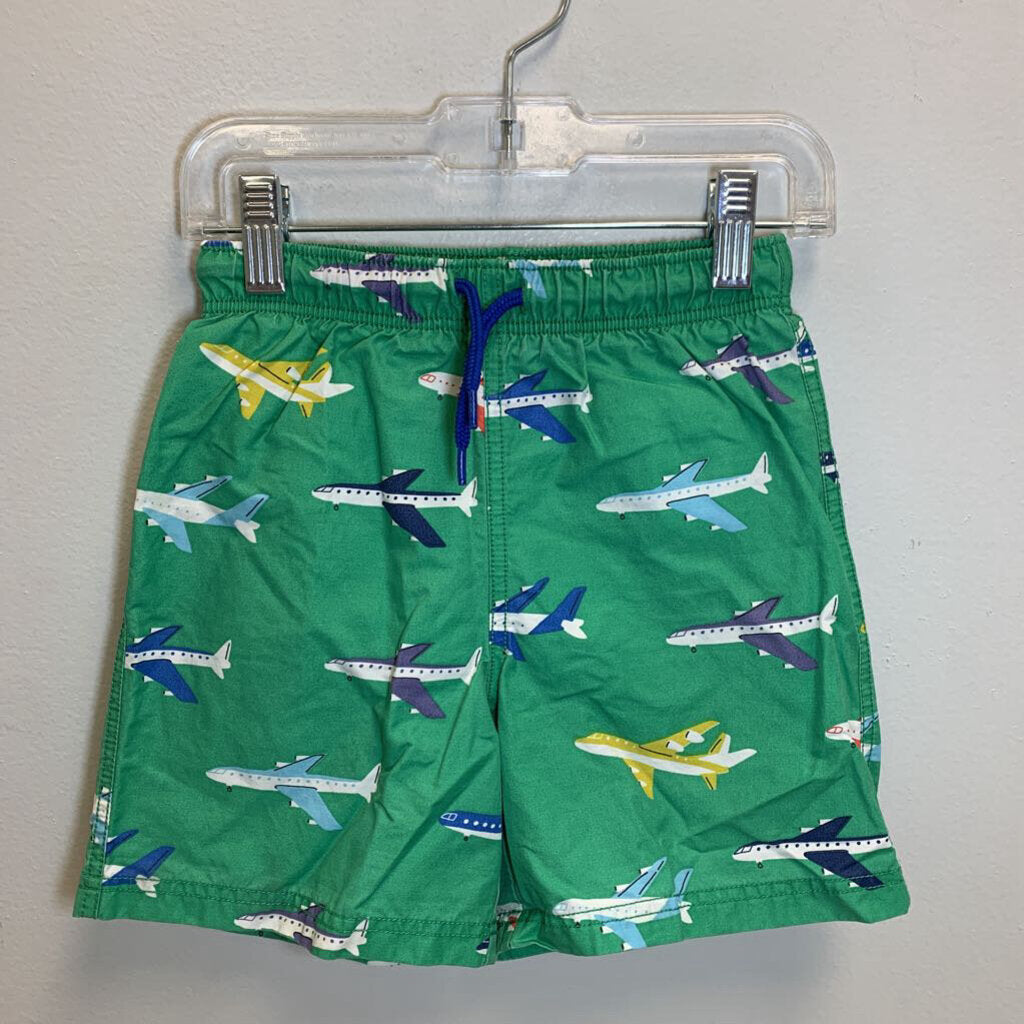 6-7: Airplane Print Drawstring Swim Trunks