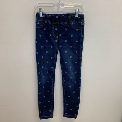 7Y: Polka Dot Print Pull-On Skinny Jeans