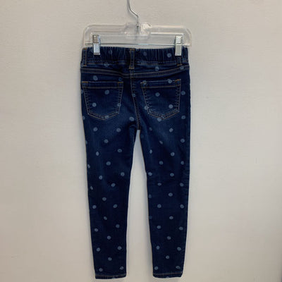 7Y: Polka Dot Print Pull-On Skinny Jeans