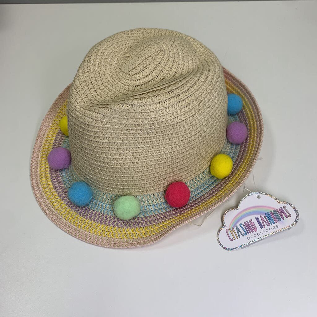 7-12Y: Pom Pom Trilby Hat NWT