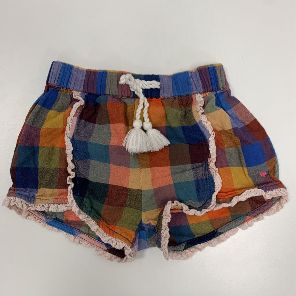 2Y: Plaid Drawstring Shorts w/ Eyelet Detail