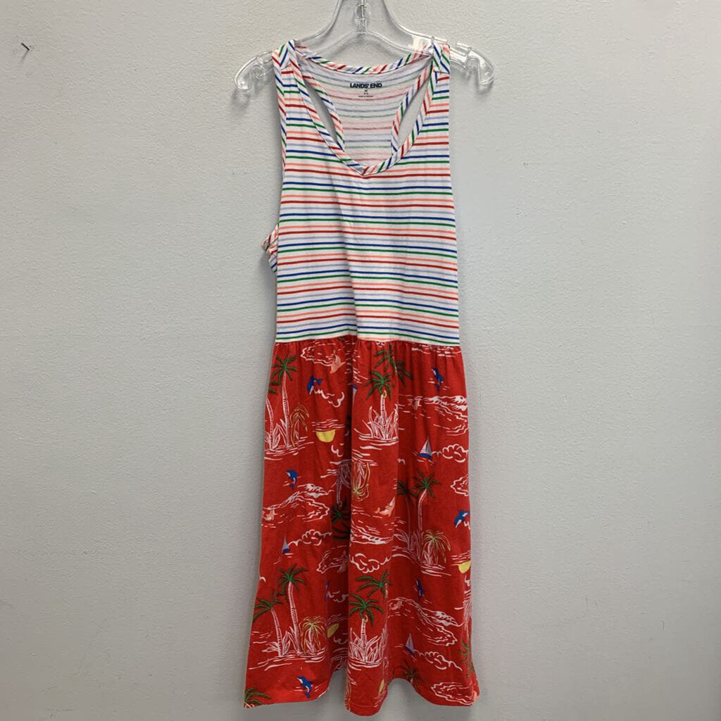 10-12: Tropical Palm Trees Print Dress