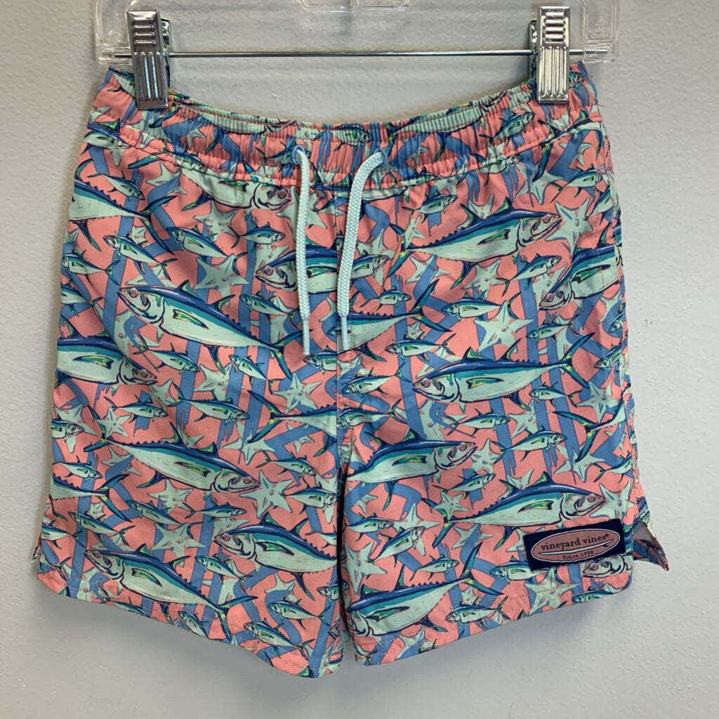 7: Fish and Starfish Patterned Swim Trunks