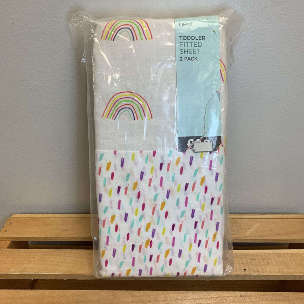 Rainbow Toddler Fitted Sheet 2 Pack NWT