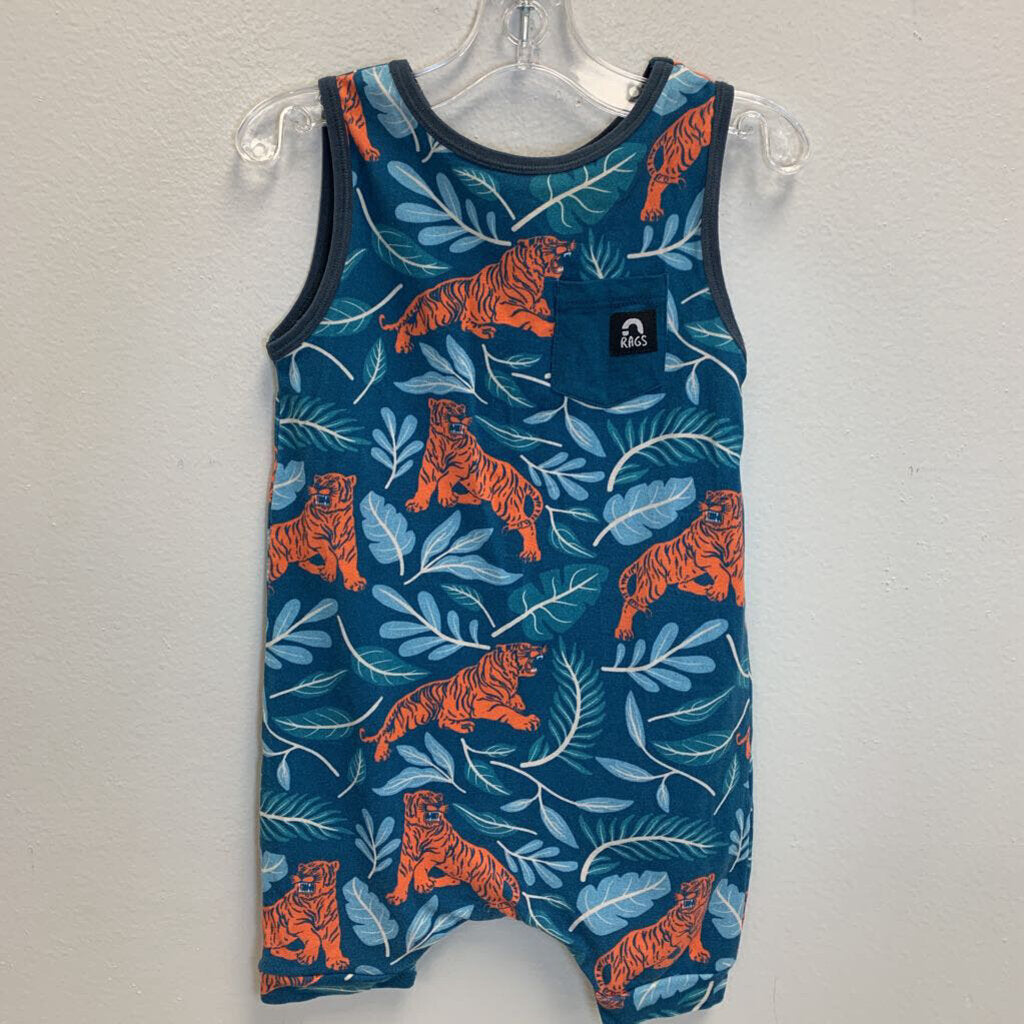 12-18M: Tank Romper - Tigers