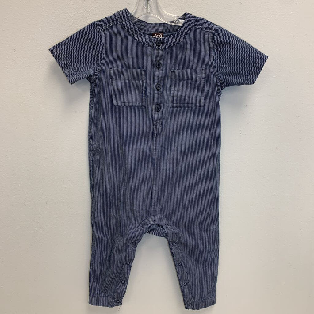 12-18M: Buttoned Striped Romper