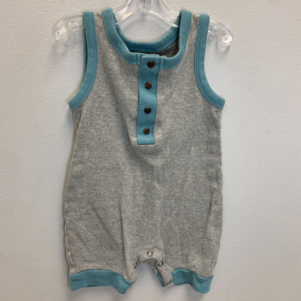 9-12M: Tank Button Romper