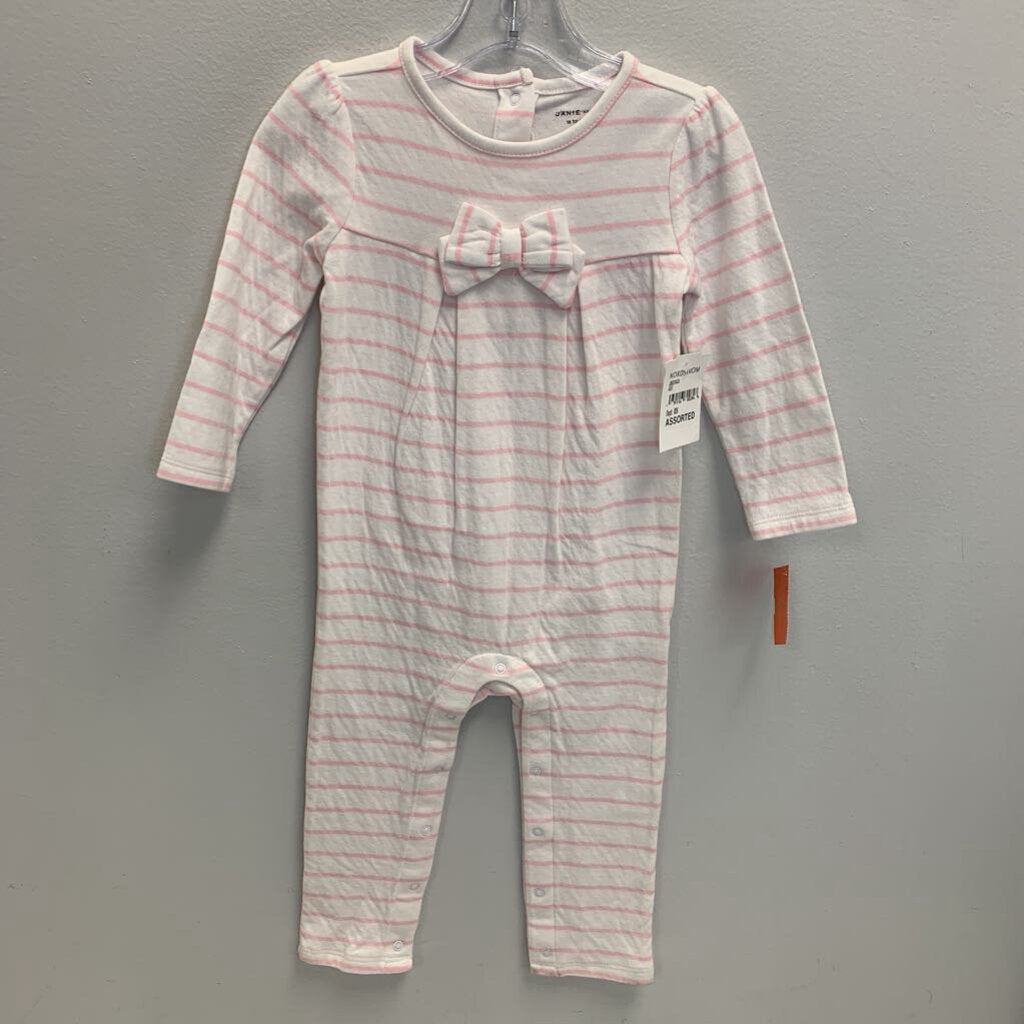 18-24M: Striped Bow Coverall NWT