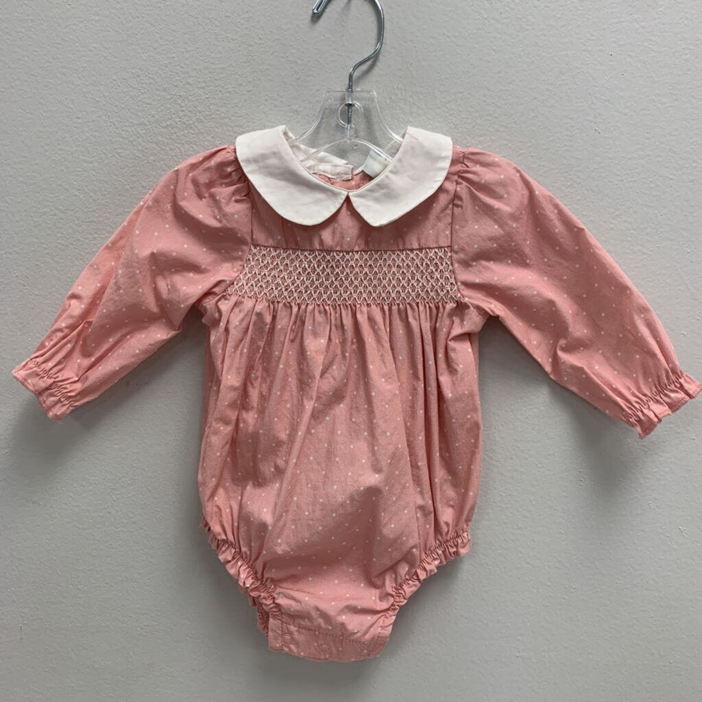 6M: Smocked Collared Bodysuit