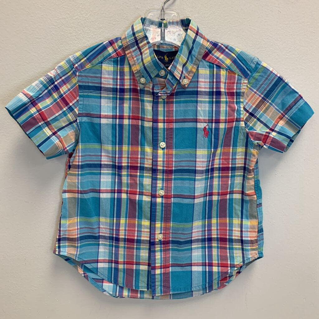 2T: Short Sleeve Plaid Shirt