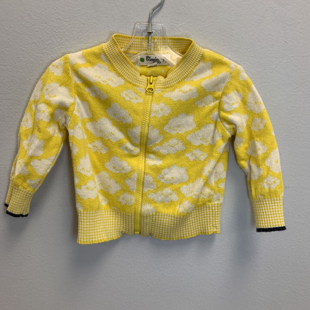 3-6M: Clouds Print Zippered Cardigan