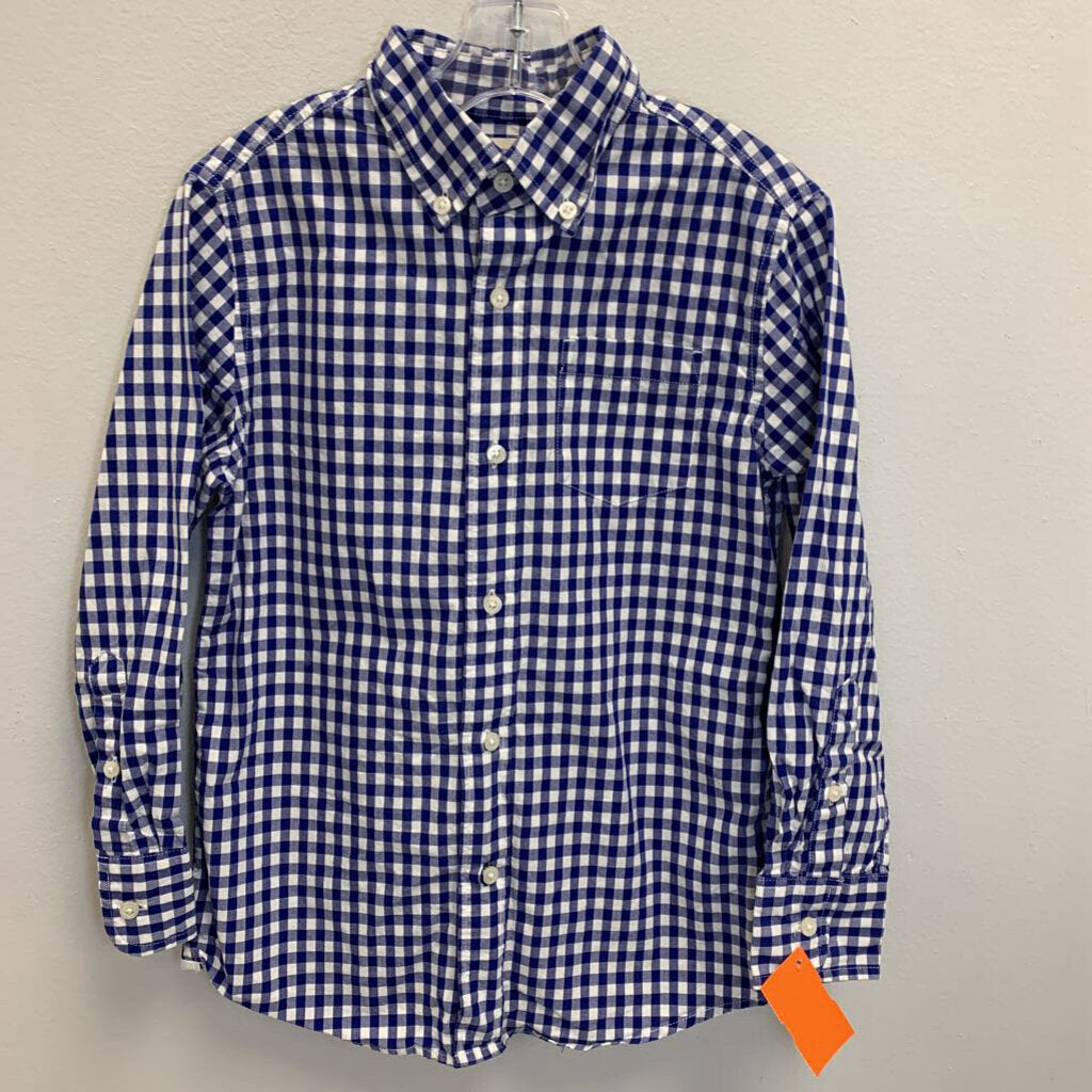 6-7: Blue Plaid Button Down Shirt