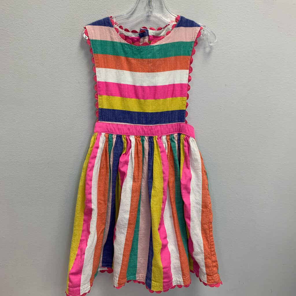 7-8: Multicolor Striped Dress w/ Ric Rac