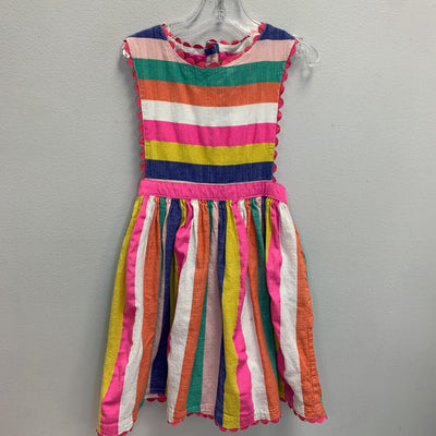 7-8: Multicolor Striped Dress w/ Ric Rac